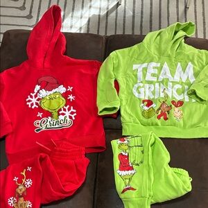 Dr. Seuss Grinch Kids Matching Set - Red and Green